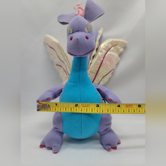 2002 Barbie Penelope the Dragon Iridescent Wings Rapunzel Pouch Plush 7" - Picture 3 of 11